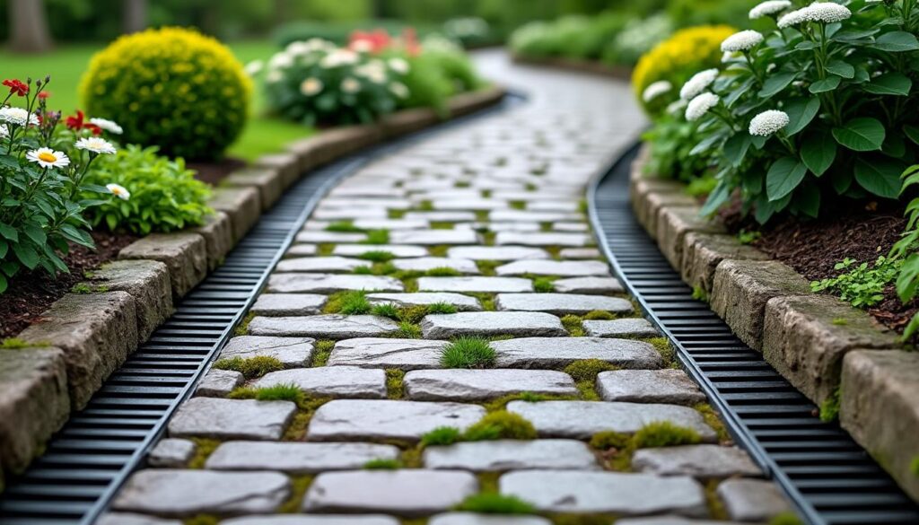 découvrez comment une allée pavée allie esthétique, drainage efficace et durabilité pour un aménagement extérieur parfaitement conçu.