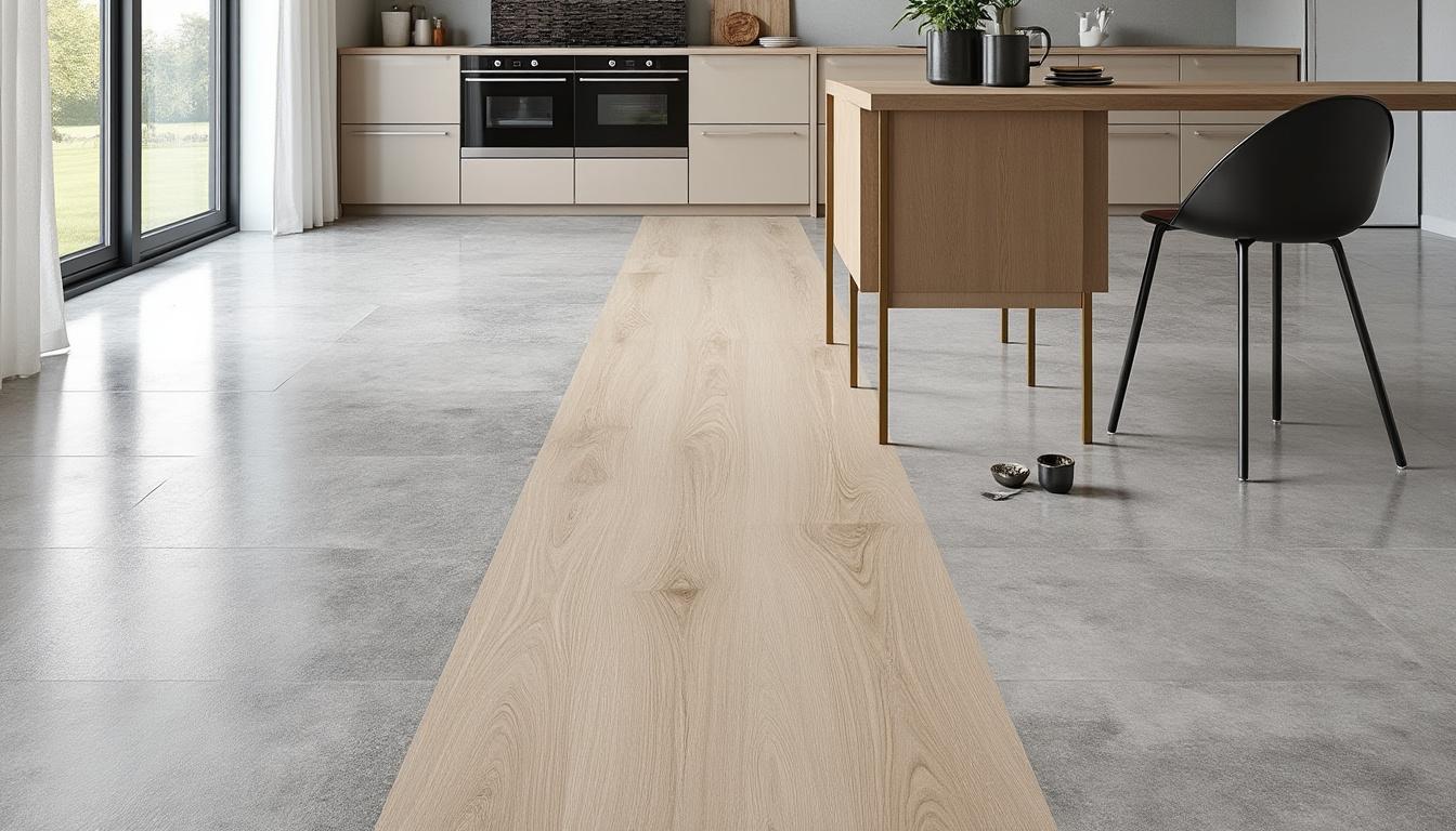 Quel revêtement choisir pour le sol de votre cuisine : carrelage, vinyle ou béton ? 2 découvrez quel revêtement de sol choisir pour votre cuisine : carrelage, vinyle ou béton, selon votre style, budget et besoin de résistance.