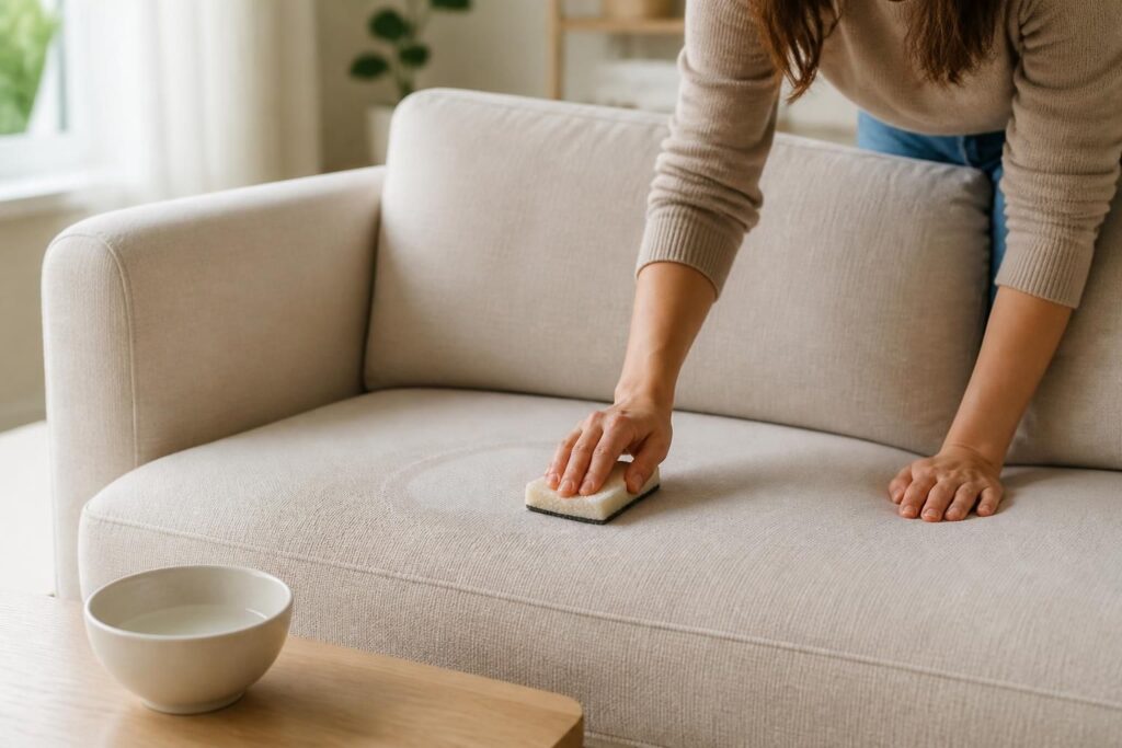 découvrez nos astuces délicates pour nettoyer un canapé en tissu non déhoussable sans laisser de traces et préserver l'éclat de votre mobilier.