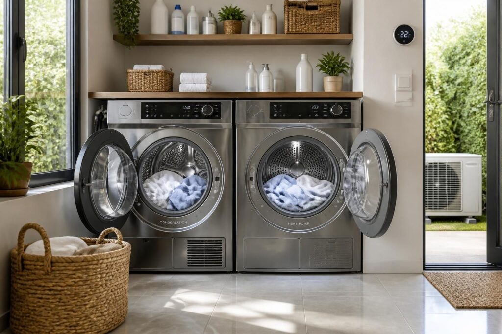 découvrez quel séchoir à linge choisir entre condensation et pompe à chaleur pour un meilleur rendement énergétique et des économies durables.